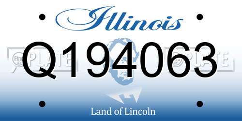 Q194063 Illinois License Plate