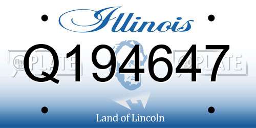 Q194647 Illinois License Plate