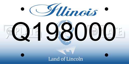 Q198000 Illinois License Plate