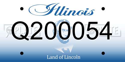 Q200054 Illinois License Plate