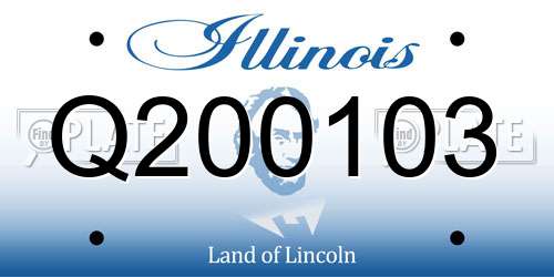 Q200103 Illinois License Plate
