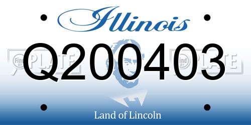 Q200403 Illinois License Plate