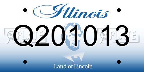Q201013 Illinois License Plate