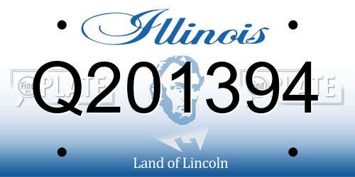 Q201394 Illinois License Plate