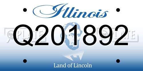 Q201892 Illinois License Plate