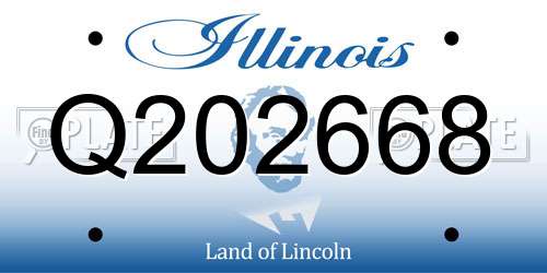 Q202668 Illinois License Plate