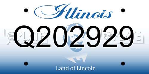 Q202929 Illinois License Plate