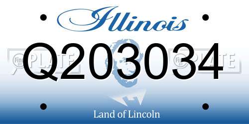 Q203034 Illinois License Plate