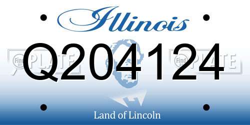 Q204124 Illinois License Plate
