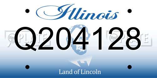 Q204128 Illinois License Plate