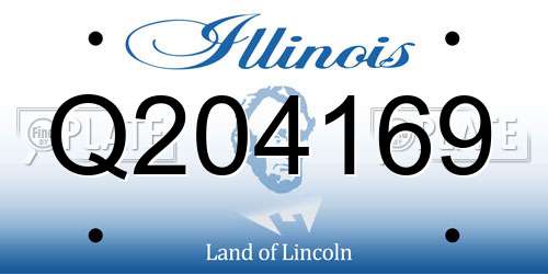 Q204169 Illinois License Plate