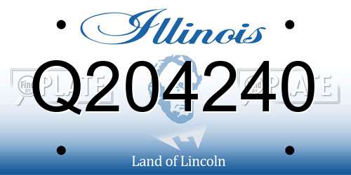Q204240 Illinois License Plate