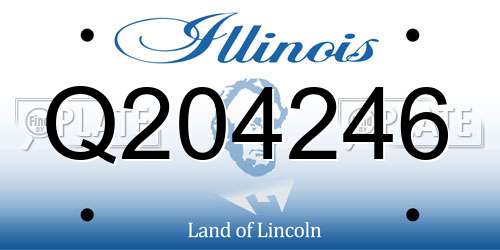 Q204246 Illinois License Plate