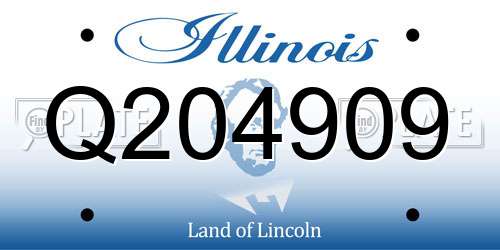 Q204909 Illinois License Plate