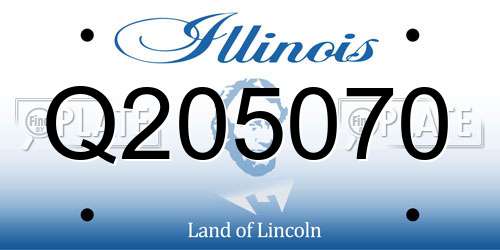Q205070 Illinois License Plate