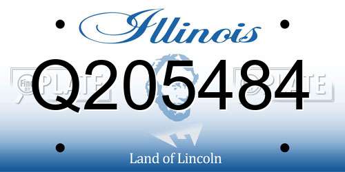 Q205484 Illinois License Plate