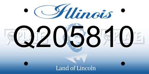 Q205810 Illinois License Plate