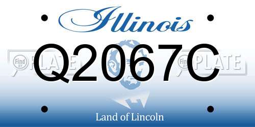 Q2067C Illinois License Plate