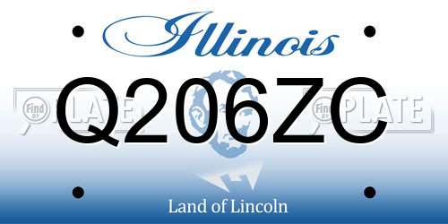 Q206ZC Illinois License Plate