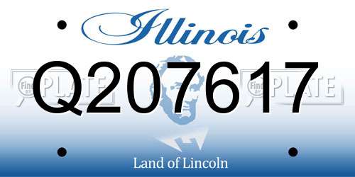 Q207617 Illinois License Plate