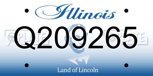 Q209265 Illinois License Plate