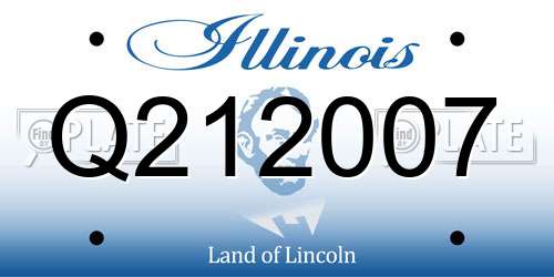 Q212007 Illinois License Plate