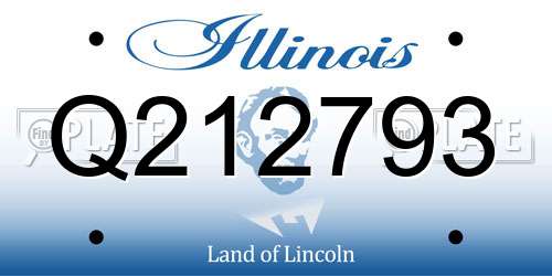 Q212793 Illinois License Plate