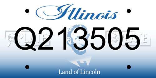 Q213505 Illinois License Plate