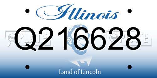 Q216628 Illinois License Plate