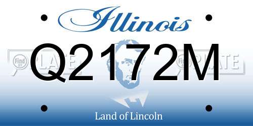 Q2172M Illinois License Plate