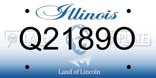 Q2189O Illinois License Plate