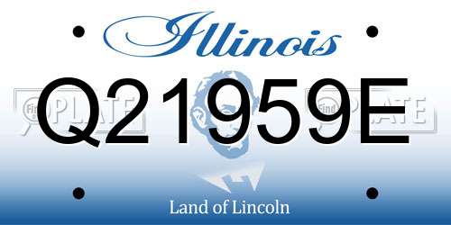 Q21959E Illinois License Plate