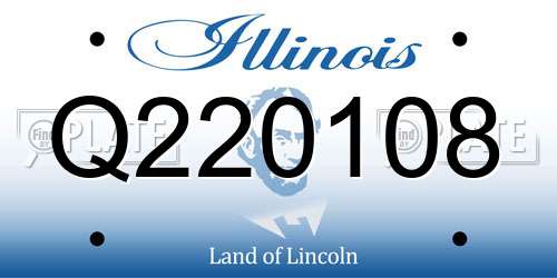 Q220108 Illinois License Plate
