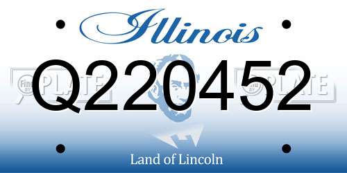 Q220452 Illinois License Plate