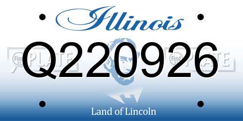Q220926 Illinois License Plate