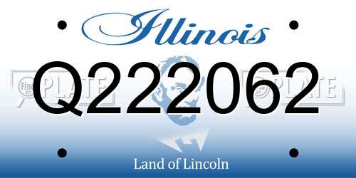 Q222062 Illinois License Plate