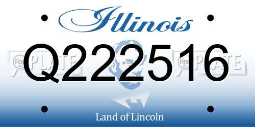 Q222516 Illinois License Plate