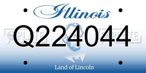 Q224044 Illinois License Plate