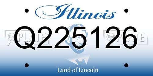 Q225126 Illinois License Plate