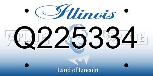 Q225334 Illinois License Plate