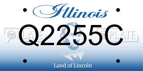 Q2255C Illinois License Plate