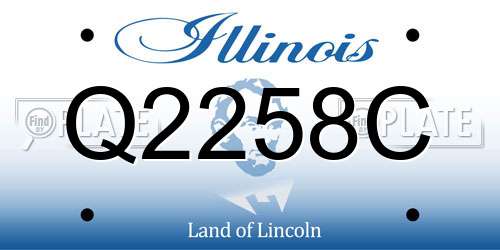 Q2258C Illinois License Plate