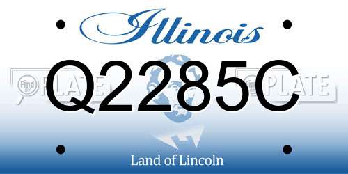 Q2285C Illinois License Plate