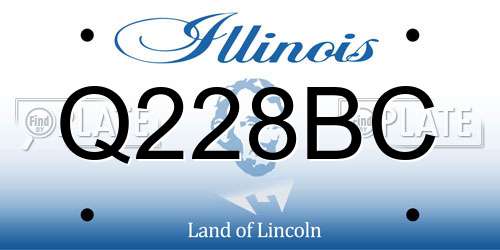 Q228BC Illinois License Plate