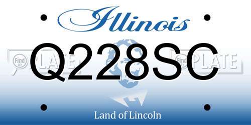 Q228SC Illinois License Plate