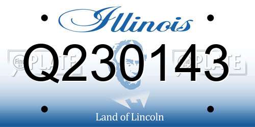 Q230143 Illinois License Plate