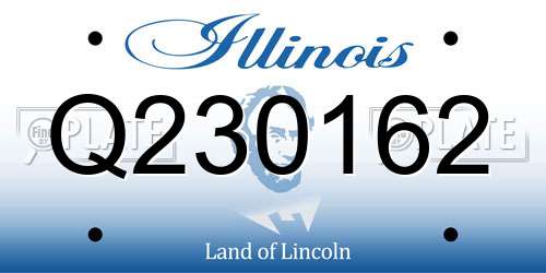 Q230162 Illinois License Plate