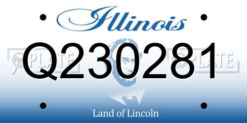 Q230281 Illinois License Plate