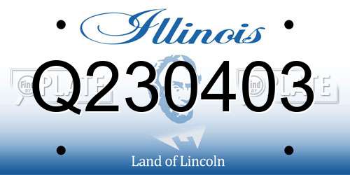 Q230403 Illinois License Plate