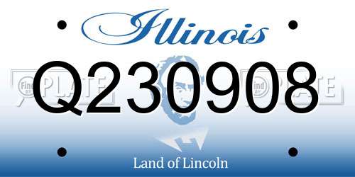 Q230908 Illinois License Plate